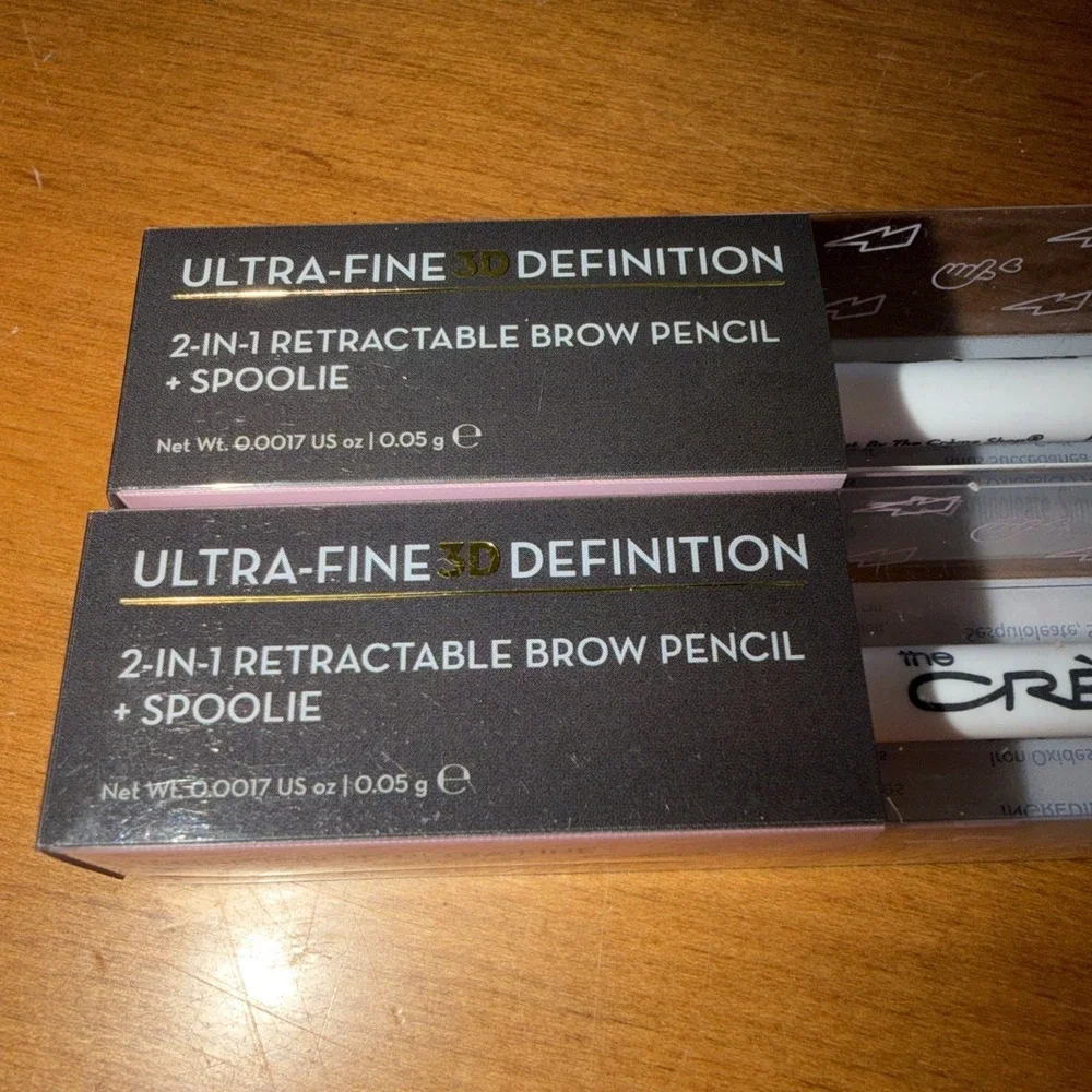 The Creme Shop Micro Brow Pencil & Spoolie-Ultra Fine 2 in 1 Granite LOT OF 2